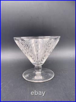 SAINT-LOUIS Série 6 coupes à champagne Astrid Art Déco cristal gravé c. 1930
