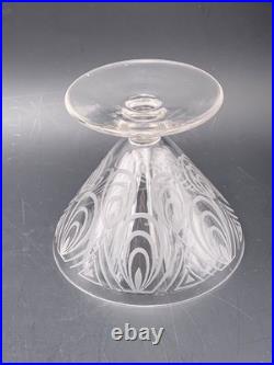 SAINT-LOUIS Série 6 coupes à champagne Astrid Art Déco cristal gravé c. 1930
