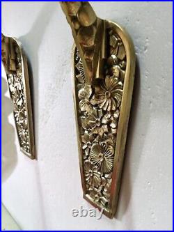 SCHNEIDER France PAIRE d' APPLIQUE ART DECO EN BRONZE ET TULIPES