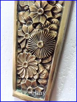 SCHNEIDER France PAIRE d' APPLIQUE ART DECO EN BRONZE ET TULIPES