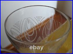 ST LOUIS 4 ANCIENS VERRES A VIN BLANC CRISTAL MODELE ASTRID ART DECO 9 cm 10 cls