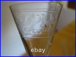 STYLE BACCARAT 6 ANCIENS VERRES LIQUEUR CRISTAL GRAVURE PHENIX ART DECO 5,8 cm