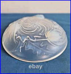 SUPERBE COUPE EN VERRE OPALESCENT SIGNÉE ETLING FRANCE modèle 214 TULIPES Ø 23