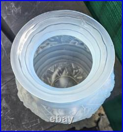 Sabino Important Vase Verre Opalescent Art Deco Rare Modele Algues Marine Ht 35c
