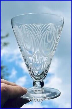 Saint Louis Astrid 6 Wine Crystal Glasses Verres A Vin Cristal Gravé Art Deco C