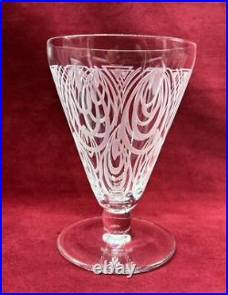 Saint Louis Astrid 6 Wine Crystal Glasses Verres A Vin Cristal Gravé Art Deco C