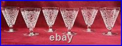 Saint Louis Astrid 6 Wine Crystal Glasses Verres A Vin Cristal Gravé Art Deco D