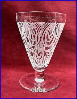 Saint Louis Astrid 6 Wine Crystal Glasses Verres A Vin Cristal Gravé Art Deco D