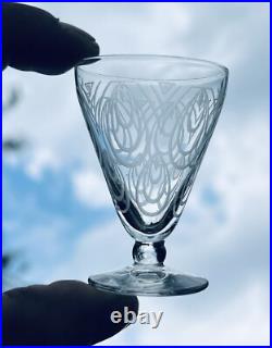 Saint Louis Astrid Cordial Shot Glasses Verres A Liqueur Cristal Gravé Art Deco