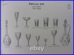 Saint Louis VIC Water Wine Glasses Verres A Eau Vin 18cm Cristal Taillé Art Deco