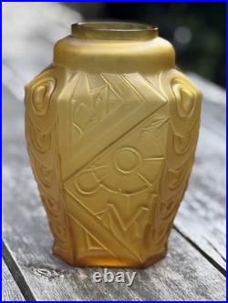 Scailmont Charles Catteau Vase Verre Ondulations Art Deco Belgique Belge België
