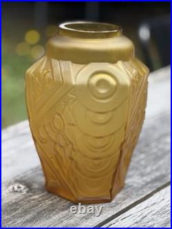 Scailmont Charles Catteau Vase Verre Ondulations Art Deco Belgique Belge België