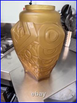 Scailmont Charles Catteau Vase Verre Ondulations Art Deco Belgique Belge België