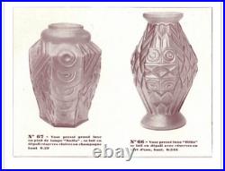 Scailmont Charles Catteau Vase Verre Ondulations Art Deco Belgique Belge België