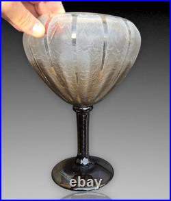 Schneider Grande Coupe Bijou Verre Dégagé A L'acide Art Deco 1930 Ht. 29.5cm