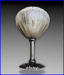 Schneider Grande Coupe Bijou Verre Dégagé A L'acide Art Deco 1930 Ht. 29.5cm