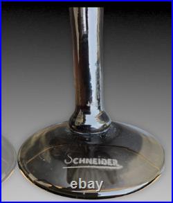 Schneider Grande Coupe Bijou Verre Dégagé A L'acide Art Deco 1930 Ht. 29.5cm