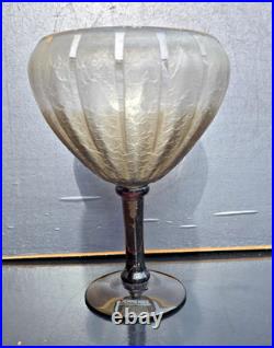 Schneider Grande Coupe Bijou Verre Dégagé A L'acide Art Deco 1930 Ht. 29.5cm