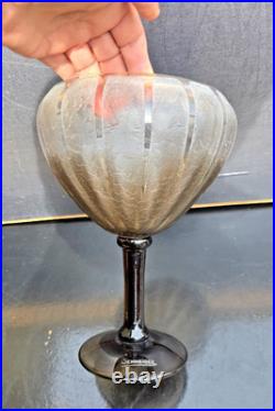 Schneider Grande Coupe Bijou Verre Dégagé A L'acide Art Deco 1930 Ht. 29.5cm