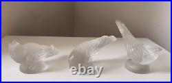 Sculpture Oiseaux verres moulés Art déco bohème Lalique Sabino
