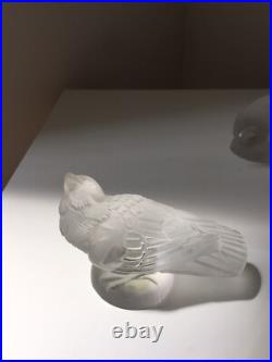 Sculpture Oiseaux verres moulés Art déco bohème Lalique Sabino
