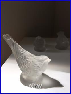 Sculpture Oiseaux verres moulés Art déco bohème Lalique Sabino