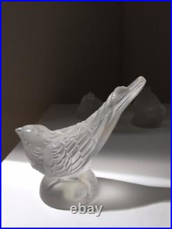 Sculpture Oiseaux verres moulés Art déco bohème Lalique Sabino