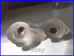 Sculpture Oiseaux verres moulés Art déco bohème Lalique Sabino