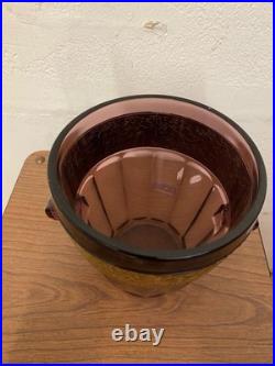 Seau A Glaçons Art Deco Walther Sohne Vase Verre Amethyste Et Galerie Laiton