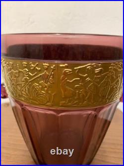 Seau A Glaçons Art Deco Walther Sohne Vase Verre Amethyste Et Galerie Laiton