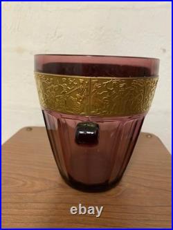 Seau A Glaçons Art Deco Walther Sohne Vase Verre Amethyste Et Galerie Laiton