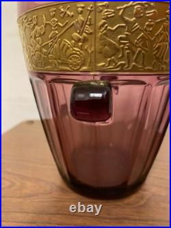Seau A Glaçons Art Deco Walther Sohne Vase Verre Amethyste Et Galerie Laiton