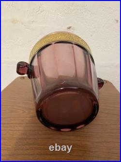 Seau A Glaçons Art Deco Walther Sohne Vase Verre Amethyste Et Galerie Laiton