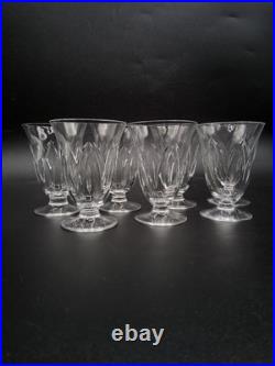 Série de sept verres à porto en cristal soufflé taillé signé Daum Nancy Art Déco