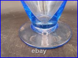 Service Art Deco À Orangeade Avec Pichet Carafe &6 Verres En Verre Gravé Coloré