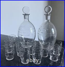 Service Liqueur Cristal Baccarat 2 Carafes 10 Verres Modèle Longchamp Art Déco Service Liqueur Cristal Baccarat 2 Carafes 10 Verres Modèle Longchamp Art Déco