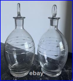Service Liqueur Cristal Baccarat 2 Carafes 10 Verres Modèle Longchamp Art Déco