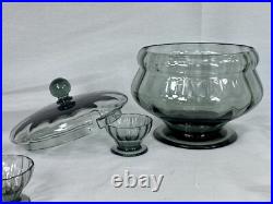 Service à Griottes verres DAUM # NANCY art déco 6 Verres + Coupe couverte signés