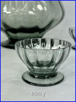 Service à Griottes verres DAUM # NANCY art déco 6 Verres + Coupe couverte signés