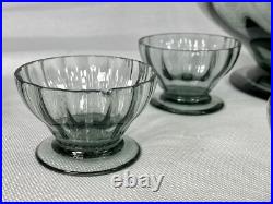 Service à Griottes verres DAUM # NANCY art déco 6 Verres + Coupe couverte signés