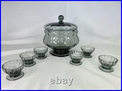 Service à Griottes verres DAUM # NANCY art déco 6 Verres + Coupe couverte signés