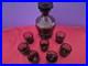 Service à Liqueur Art Déco Ambré Fumé Carafe + 6 Verres Bohême / Belgique