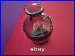 Service à Liqueur Art Déco Ambré Fumé Carafe + 6 Verres Bohême / Belgique