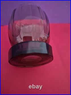 Service à Liqueur Art Déco Ambré Fumé Carafe + 6 Verres Bohême / Belgique