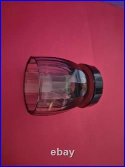 Service à Liqueur Art Déco Ambré Fumé Carafe + 6 Verres Bohême / Belgique