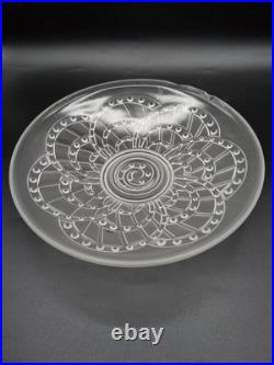 Service à glace en verre blanc moulé pressé de J. Landier modèle Arc Art Déco