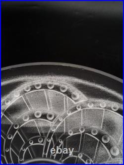 Service à glace en verre blanc moulé pressé de J. Landier modèle Arc Art Déco