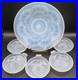 Service à glace en verre moulé opalescent de J. Landier modèle Arc Art Déco