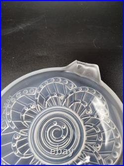 Service à glace en verre moulé opalescent de J. Landier modèle Arc Art Déco