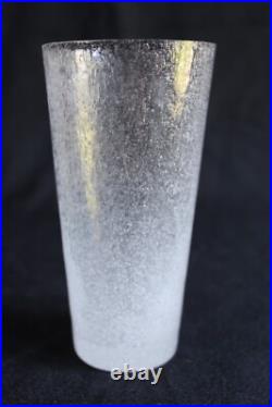 Service à orangeade 6 verres et un pichet en verre bullé soufflé Art Déco